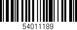 Código de barras (EAN, GTIN, SKU, ISBN): '54011189'