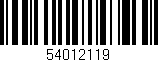 Código de barras (EAN, GTIN, SKU, ISBN): '54012119'