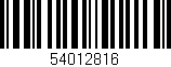 Código de barras (EAN, GTIN, SKU, ISBN): '54012816'