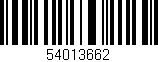 Código de barras (EAN, GTIN, SKU, ISBN): '54013662'
