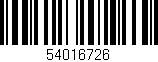 Código de barras (EAN, GTIN, SKU, ISBN): '54016726'