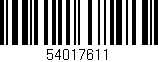 Código de barras (EAN, GTIN, SKU, ISBN): '54017611'