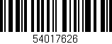 Código de barras (EAN, GTIN, SKU, ISBN): '54017626'