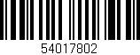 Código de barras (EAN, GTIN, SKU, ISBN): '54017802'