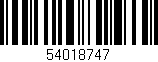 Código de barras (EAN, GTIN, SKU, ISBN): '54018747'