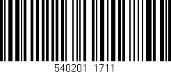 Código de barras (EAN, GTIN, SKU, ISBN): '540201/1711'