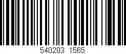 Código de barras (EAN, GTIN, SKU, ISBN): '540203/1565'