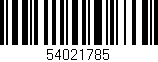 Código de barras (EAN, GTIN, SKU, ISBN): '54021785'