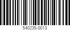 Código de barras (EAN, GTIN, SKU, ISBN): '540235-0013'