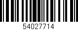 Código de barras (EAN, GTIN, SKU, ISBN): '54027714'