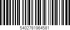 Código de barras (EAN, GTIN, SKU, ISBN): '5402781964581'