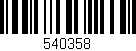 Código de barras (EAN, GTIN, SKU, ISBN): '540358'