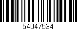 Código de barras (EAN, GTIN, SKU, ISBN): '54047534'