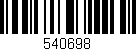 Código de barras (EAN, GTIN, SKU, ISBN): '540698'