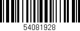 Código de barras (EAN, GTIN, SKU, ISBN): '54081928'