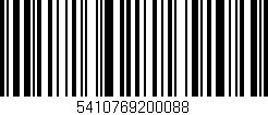 Código de barras (EAN, GTIN, SKU, ISBN): '5410769200088'