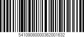 Código de barras (EAN, GTIN, SKU, ISBN): '54109080000362001632'
