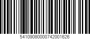 Código de barras (EAN, GTIN, SKU, ISBN): '54109080000742001626'