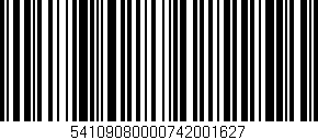 Código de barras (EAN, GTIN, SKU, ISBN): '54109080000742001627'