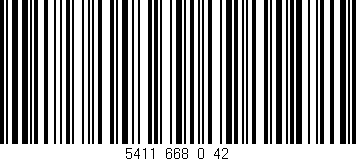 Código de barras (EAN, GTIN, SKU, ISBN): '5411_668_0_42'
