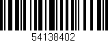 Código de barras (EAN, GTIN, SKU, ISBN): '54138402'
