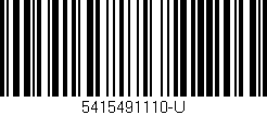 Código de barras (EAN, GTIN, SKU, ISBN): '5415491110-U'