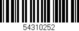 Código de barras (EAN, GTIN, SKU, ISBN): '54310252'