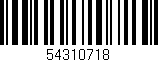 Código de barras (EAN, GTIN, SKU, ISBN): '54310718'
