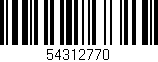 Código de barras (EAN, GTIN, SKU, ISBN): '54312770'