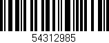 Código de barras (EAN, GTIN, SKU, ISBN): '54312985'