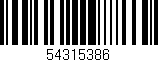 Código de barras (EAN, GTIN, SKU, ISBN): '54315386'