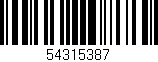 Código de barras (EAN, GTIN, SKU, ISBN): '54315387'