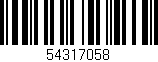 Código de barras (EAN, GTIN, SKU, ISBN): '54317058'