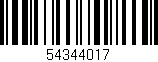 Código de barras (EAN, GTIN, SKU, ISBN): '54344017'