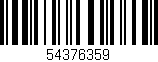 Código de barras (EAN, GTIN, SKU, ISBN): '54376359'
