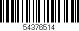 Código de barras (EAN, GTIN, SKU, ISBN): '54376514'