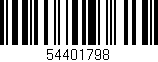 Código de barras (EAN, GTIN, SKU, ISBN): '54401798'