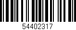 Código de barras (EAN, GTIN, SKU, ISBN): '54402317'
