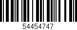Código de barras (EAN, GTIN, SKU, ISBN): '54454747'