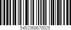 Código de barras (EAN, GTIN, SKU, ISBN): '5452369870025'