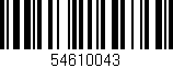 Código de barras (EAN, GTIN, SKU, ISBN): '54610043'