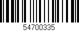 Código de barras (EAN, GTIN, SKU, ISBN): '54700335'