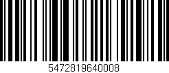Código de barras (EAN, GTIN, SKU, ISBN): '5472819640008'