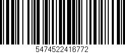 Código de barras (EAN, GTIN, SKU, ISBN): '5474522416772'
