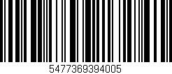 Código de barras (EAN, GTIN, SKU, ISBN): '5477369394005'