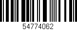 Código de barras (EAN, GTIN, SKU, ISBN): '54774062'