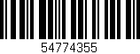 Código de barras (EAN, GTIN, SKU, ISBN): '54774355'