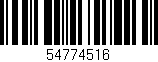 Código de barras (EAN, GTIN, SKU, ISBN): '54774516'