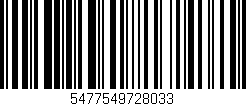 Código de barras (EAN, GTIN, SKU, ISBN): '5477549728033'