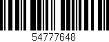 Código de barras (EAN, GTIN, SKU, ISBN): '54777648'